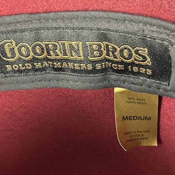 Goorin Bros Priscilla Lane Wool Fedora Hat Womens Medium Brick Red USA Made - Picture 12 of 13